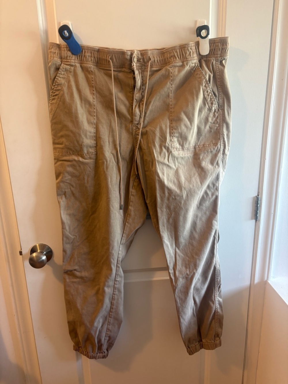 American Eagle Outfitters Khaki Drawstring Track Joggers